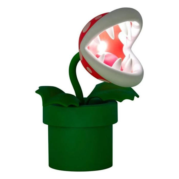 Koristevalo - SUPER MARIO - Mini Piranha- kasvi 21cm - LED - Valkoinen - Nykytaidemuotoilu