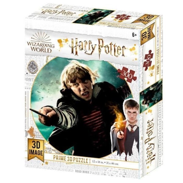 Puzzle 3D Harry Potter Ron Weasley 300 brikker - Mærke Ocio Stock - Fantastisk tema - Størrelse 46x31cm sort