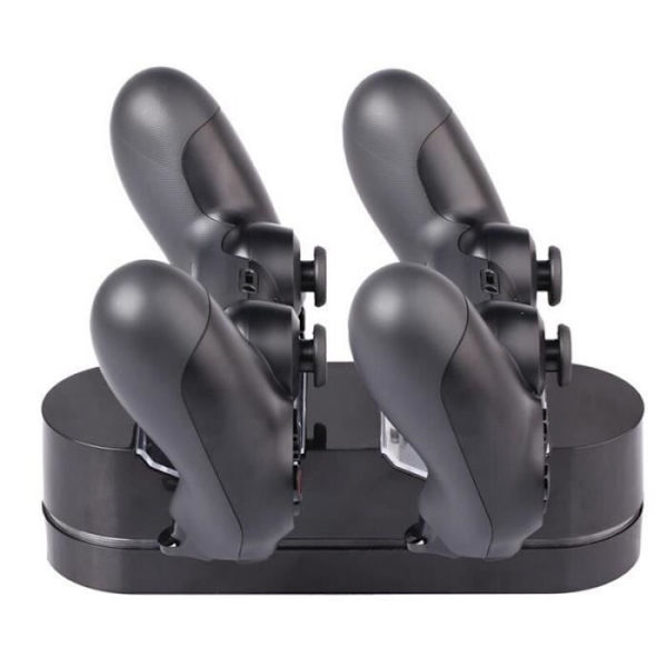 Go4U USB Laddningsstation Dubbel laddare för PS4-kontroll Playstation-spelkonsol med kabel
