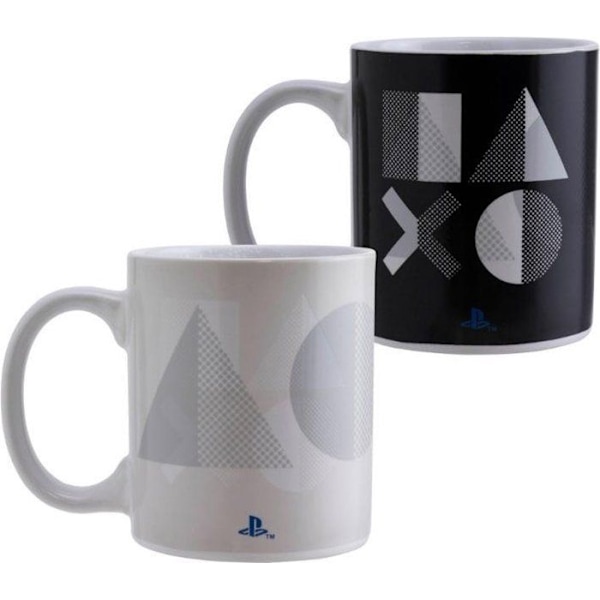 Mugg - Playstation - PS5 - Termofärgad - 300ml - Rund - Vit Färg