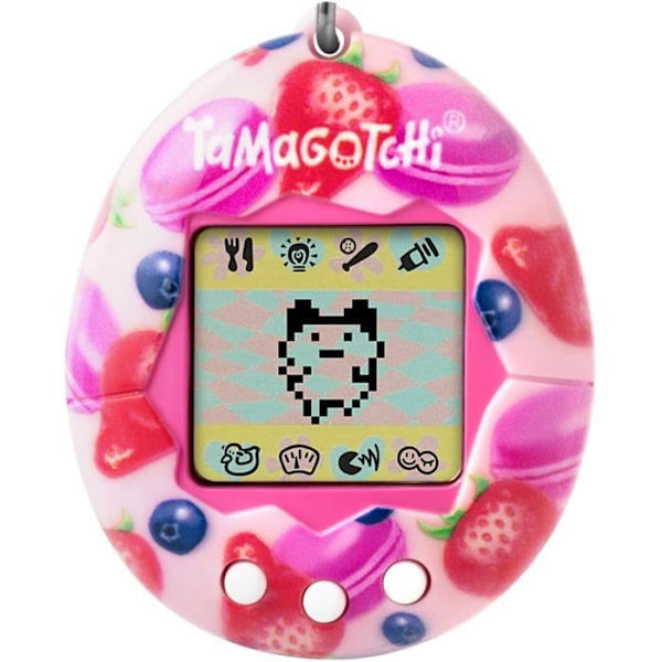 Tamagotchi - BANDAI - Original Tamagotchi - Berry Delicious - virtuelt elektronisk kæledyr med farveskærm, 3 knapper og spil Flerfärgad