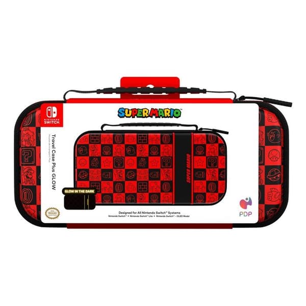 Nintendo Switch Deluxe -matkalaukku Super Icon -lisävaruste -SWITCH Sort; rød