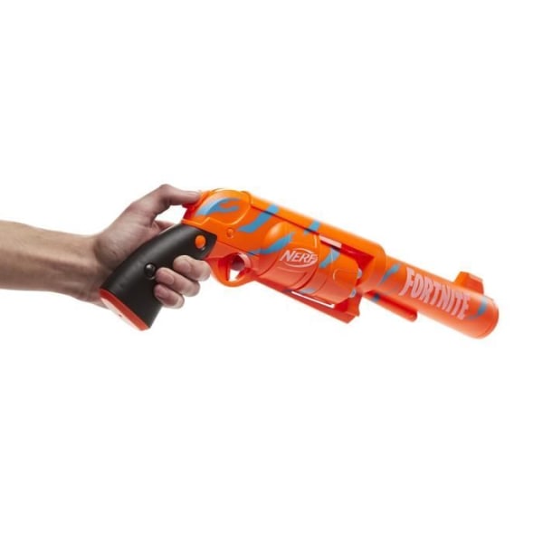 NERF - Fortnite - Blaster 6 -SH Camo Pulse -pinnoitteella - Iskumekanismi - Pyörivä piippu - 6 NERF tikkaa - Elite