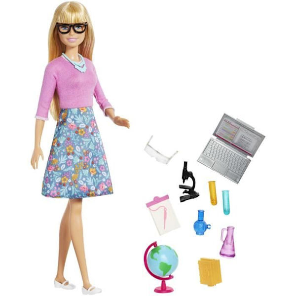 Barbie-docka - Barbie - Lärare - Blond - 10 utbildningstillbehör - Flerfärgad Flerfärgad