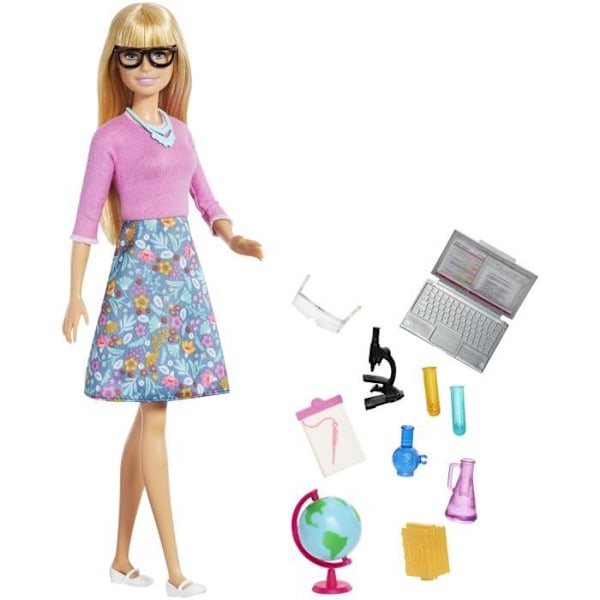 Barbie-nukke - Barbie - Opettaja - Vaalea - 10 koulutuslisävarustetta - Monivärinen Flerfärgad