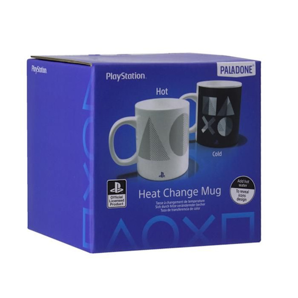 Mugg - Playstation - PS5 - Termofärgad - 300ml - Rund - Vit Färg