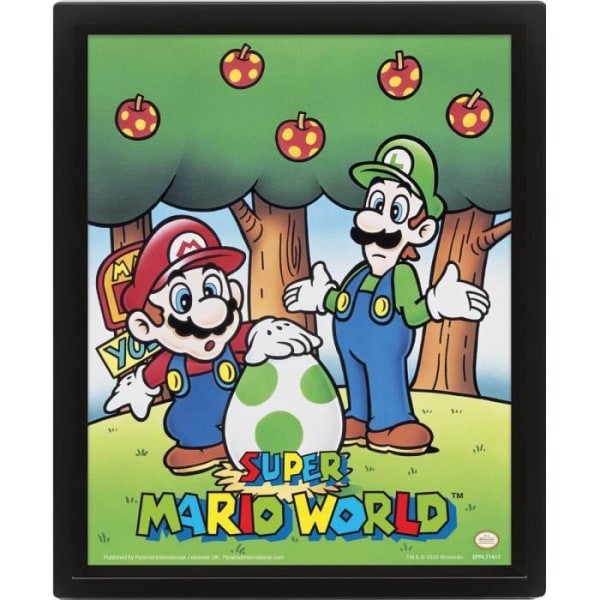 3D linsformad ram Pyramid Super Mario Word Mario And Luigi - grön/röd/blå - 20,5x4,5x25,5 cm