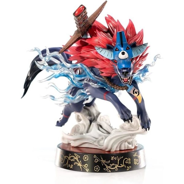 Statuette - FØRSTE - Okami - Oki (Ulveform) - 21 cm - Hvid - Dekorativ genstand