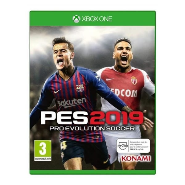 PES 2019 Xbox One -peli + 1 avaimenperä + 2 peukalotikkua