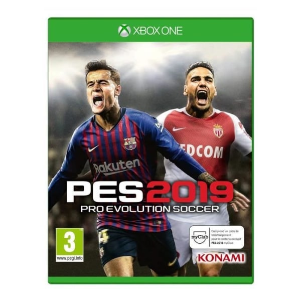 PES 2019 Xbox One-spel + 1 nyckelring + 2 tumstickor