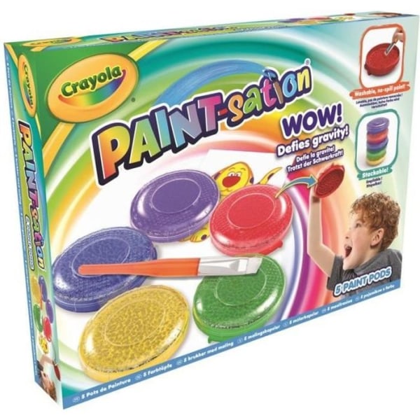 CRAYOLA Paint-Sation 5 pack 2 i 1 färg - Ren och antigravitation - Mer än 250 möjliga skapelser