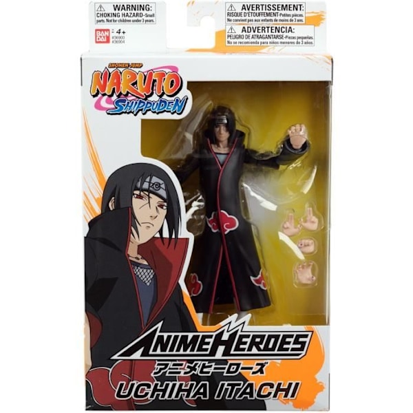 Anime Heroes -hahmo 17 cm - Itachi Uchiha - BANDAI - Naruto Shippuden Svart