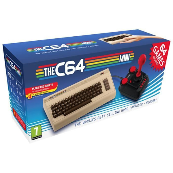 Minikonsol - THEC64 - C64 Mini - 50 % skala - Sort farve - Til voksne