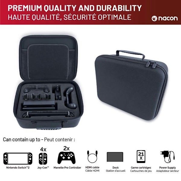 Nacon Valisette för förvaring av Switch 2 Kompatibel med Switch Pro Controller