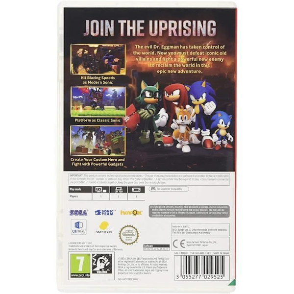 Videospel - Koch Media - Sonic Forces - Nintendo Switch - PEGI 7+ - Standardutgåvan Vit
