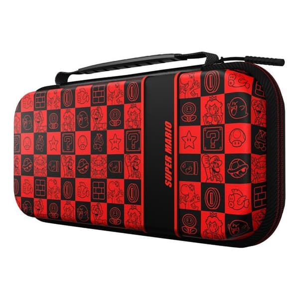 Nintendo Switch Deluxe -matkalaukku Super Icon -lisävaruste -SWITCH Sort; rød