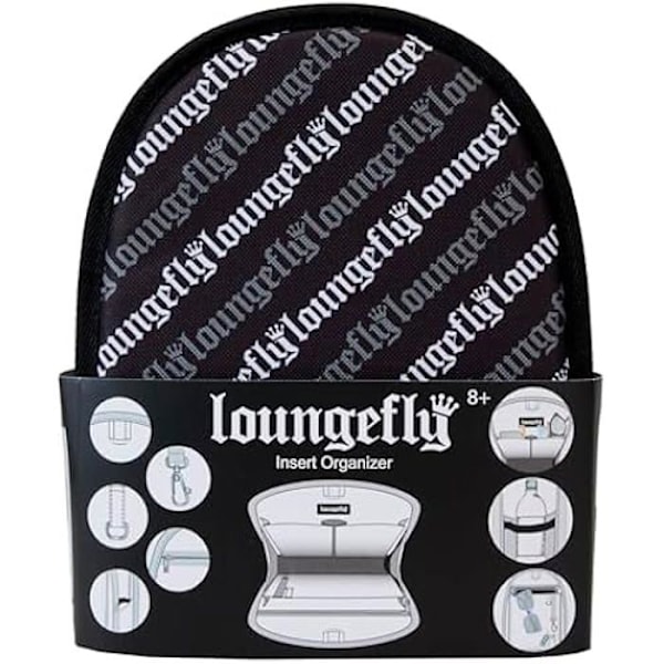 Organizer Mini Rygsæk - LOUNGEFLY - Praktisk Indsats - Multifarvet Nylon - 7,5" x 9,5" x 4" Flerfärgad