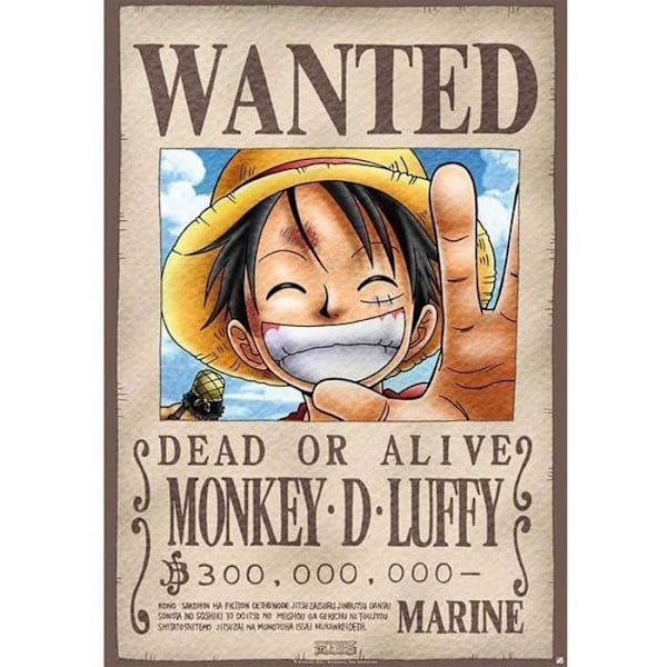 Et stykke metalplade - Luffy Wanted (28x38) - ABYstyle