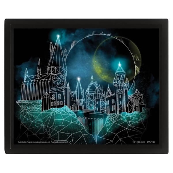 Konstväggmålning - HARRY POTTER - Geometrisk Hogwarts - Svart - Väggdekoration - Geometriskt mönster