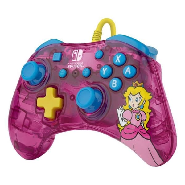 Spilcontroller - Nintendo Switch - Peach Rock candy - Kable - PDP - Rosa LYSERØD