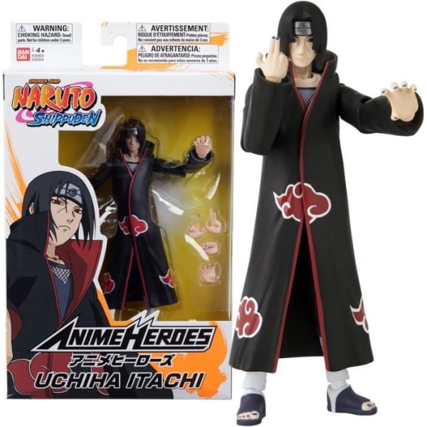 Anime Heroes statyett 17 cm - Itachi Uchiha - BANDAI - Naruto Shippuden Svart