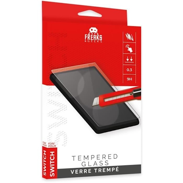 Hærdet glas - FREAKS AND GEEKS - Nintendo Switch - Tykkelse 0,3 mm - Beskyttelse - 3 års garanti