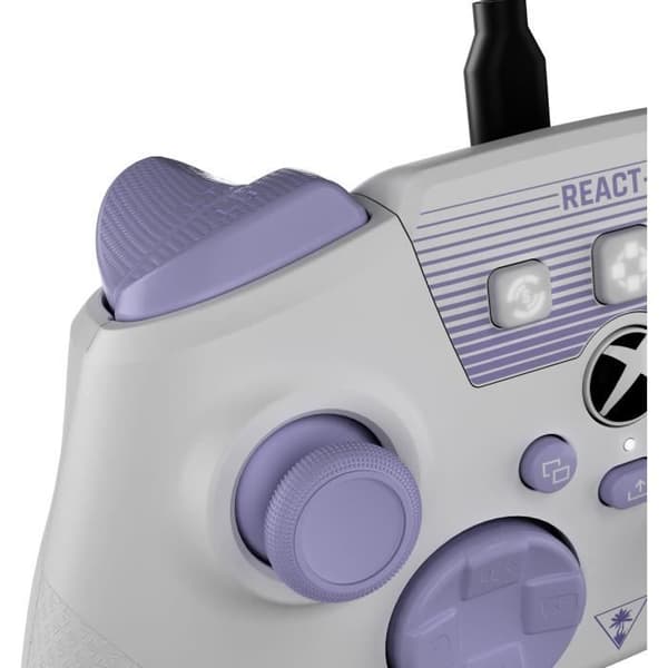 PC/XBOX-controller - REACT-R - Kable - Hvid og lilla vit och lila