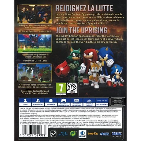 Sonic Forces-spelet Playstation 4