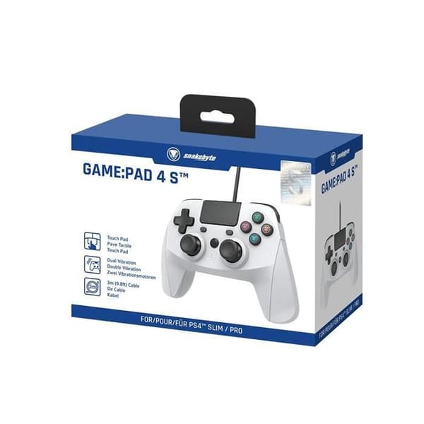 snakebyte Peli: Pad 4 S - Harmaa - käytettävä PS4 - Slim - Pro kanssa