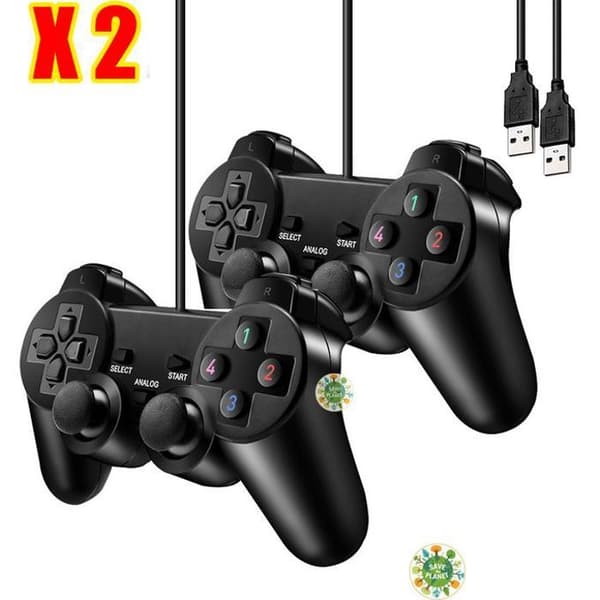 Gamecontroller - Pakke 2 - Ledning - Vibration - Kompatibel med PC - USB