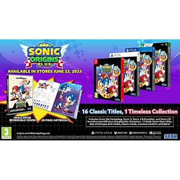 Videopeli - Sonic - Sonic Origins Plus - Premium Editions - Nintendo Switch - 16 klassista peliä