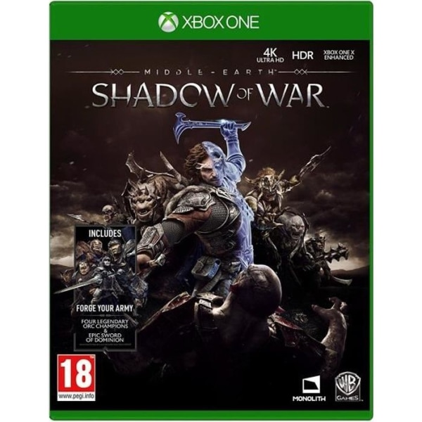 Middle-earth: Shadow of War Xbox One-spel + 2 gratis tumspaksknappar