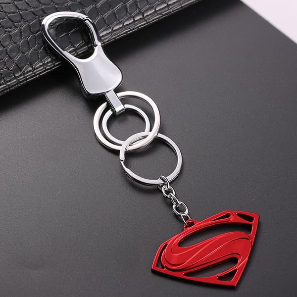 3 stk Superman Logo Metall Nøkkelring