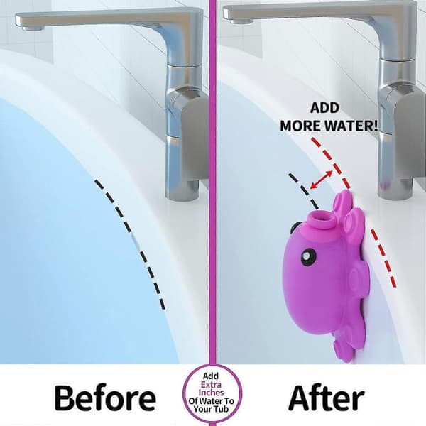 Badekar Overløbsafløbsdæksel, Badekarafløbsdæksel, Silikone Badekar Overløbsdæksel Med Sugekopforsegling Purple