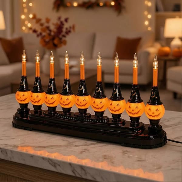 Halloween Græskar Boblelys - 9-pak Flammefrit LED-lys - til julefrokostdekoration A