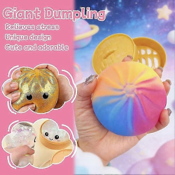 Glitter Dumpling Squishy Box Angstlindrende Fidget Dekompression Dej -Ny Vare Hvid White