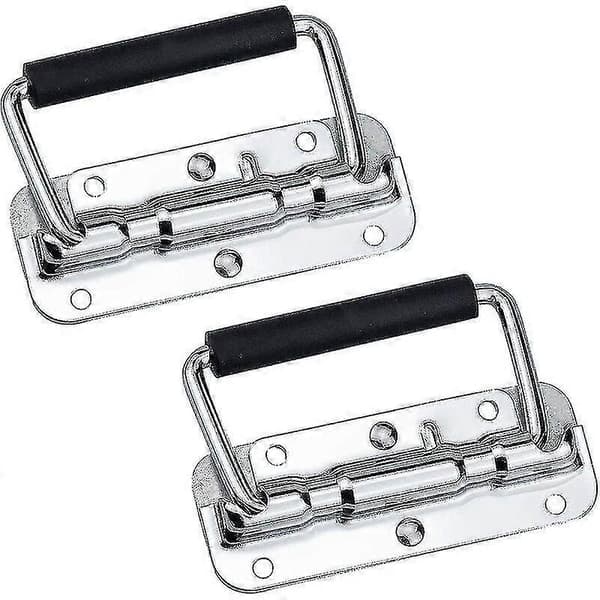 2 stk. sammenleggbare kassehåndtak i rustfritt stål 110 x 41 mm, sølv-MXBC