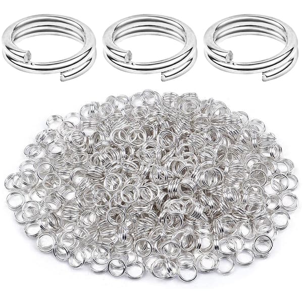 1000X Dubbla Hoppringar Silver Starka Bleknar Ej Öppna Delade Kopplingsöglor Bulk 16mm 16mm