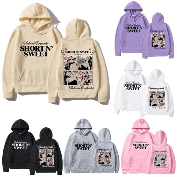 Sabrina Carpenter Merchandise Hettegensere Trykt Genser Løs Pullover Casual Langermet For Menn Kvinner Grå Grå Grey Grey M