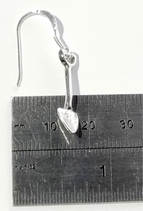 Spade sterling sølv dråpeøreringer .925 x 1 par Spader og spade dråper Øredobbkrok Sølv Earring Hook Silver