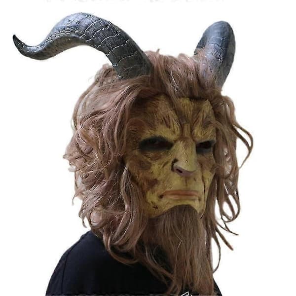 Beast Kostym Cosplay Mask Vuxen Halloween Mask med Peruk