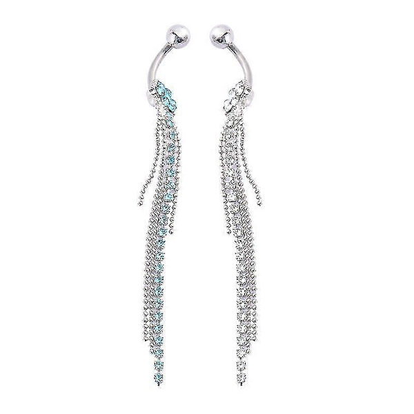 2 stk. kvastformede rhinstensdekorerede kvinders navle-piercing-studs