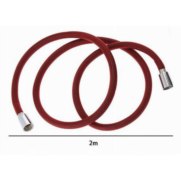 2 meter röd flexibel duschslang 200 cm badrumsslang för handdusch 87283