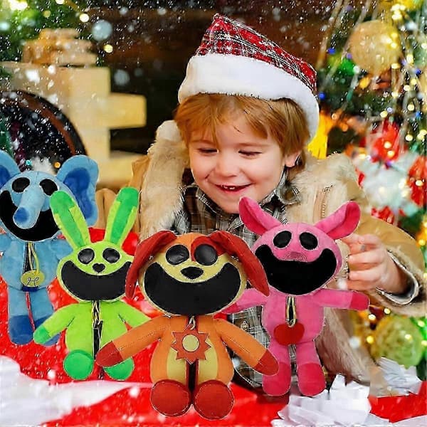 8 kpl Hoppy Plush Smiling Critters -pehmoleluja
