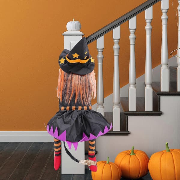Hængende heksedekoration til Halloween-træ udendørs polyester assorterede farver
