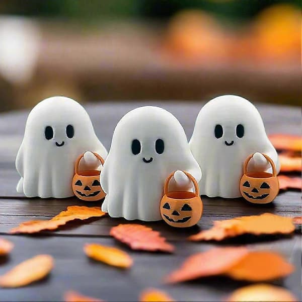 Mini Halloween-koriste - Aave- ja kurpitsamalli - toimiston hyllylle B