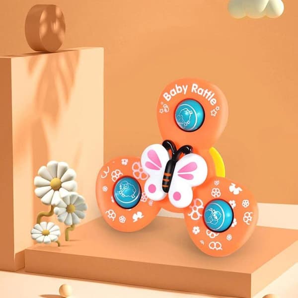 3 stk Baby Sugekopp Snurreleke Fidget Spinner Badeleke