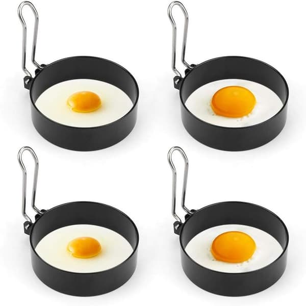 Non-Stick Äggringar, 4-pack Rostfritt Stål Rund Äggform för Stekning