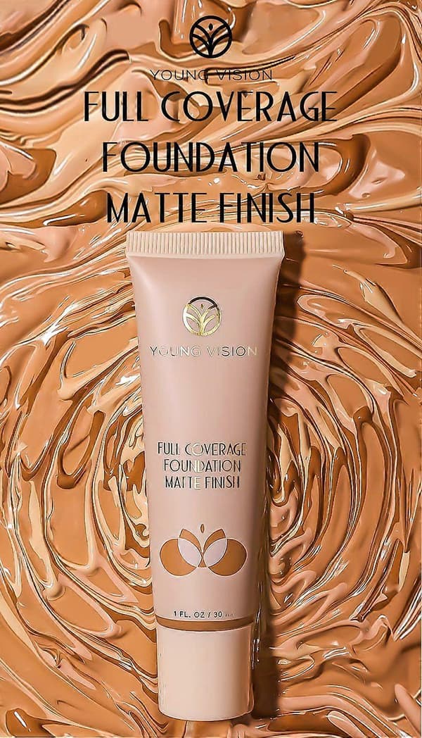 Young Vision Full Coverage flydende foundation, mat finish, 6 nuancer, vandtæt, til alle hudtoner, 30 ml C5 C5
