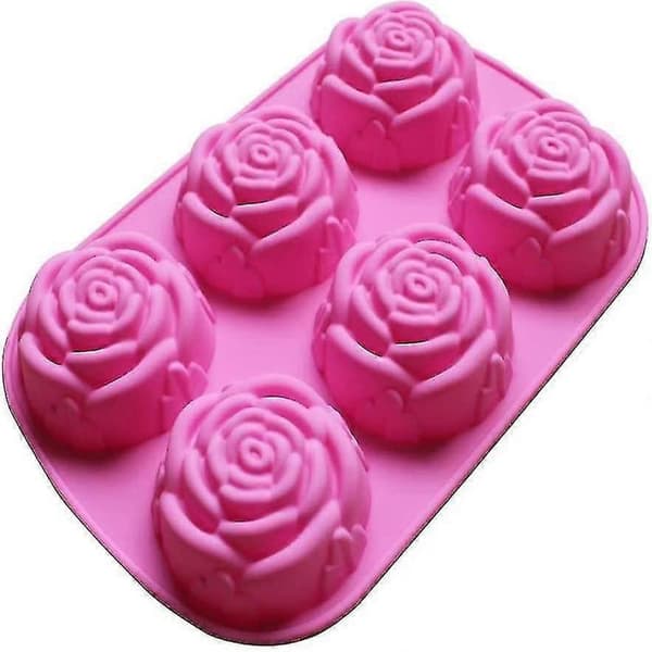 Sæt med 2 Store Rose Blomst Isterning Chokolade Sæbe Bakke Form